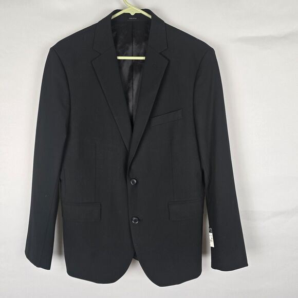 JF J Ferrar Classic Suit Jacket Men's 38 Short Ultra Comfort Solid Black NWT - Picture 1 of 9